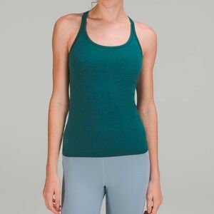 Lululemon ebb to street tank green jasper